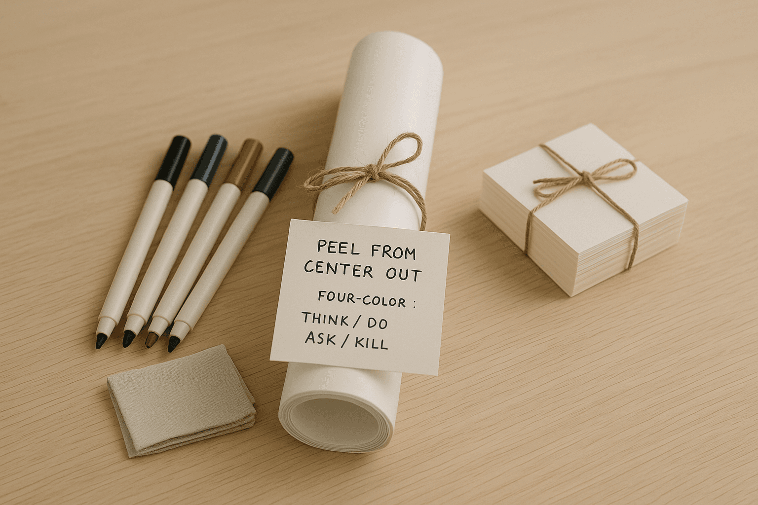 A Whiteboard in a Box — Wall Roll, Markers, Twelve Starting Prompts