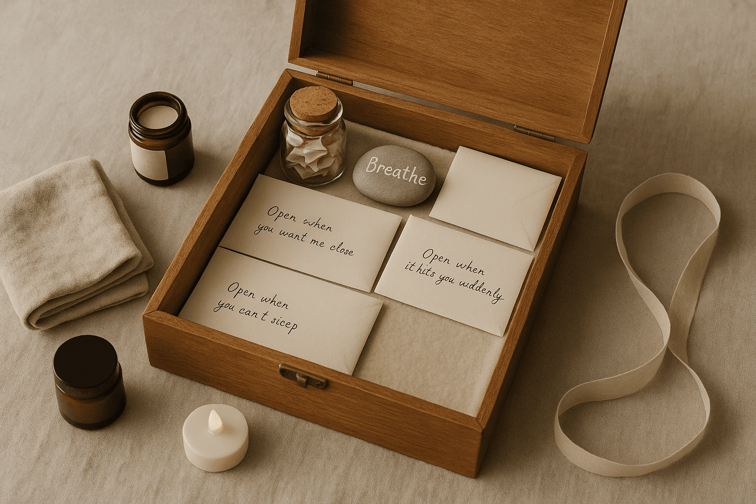 A Miscarriage Comfort Box — Permission Slips, a Stone, a Letter