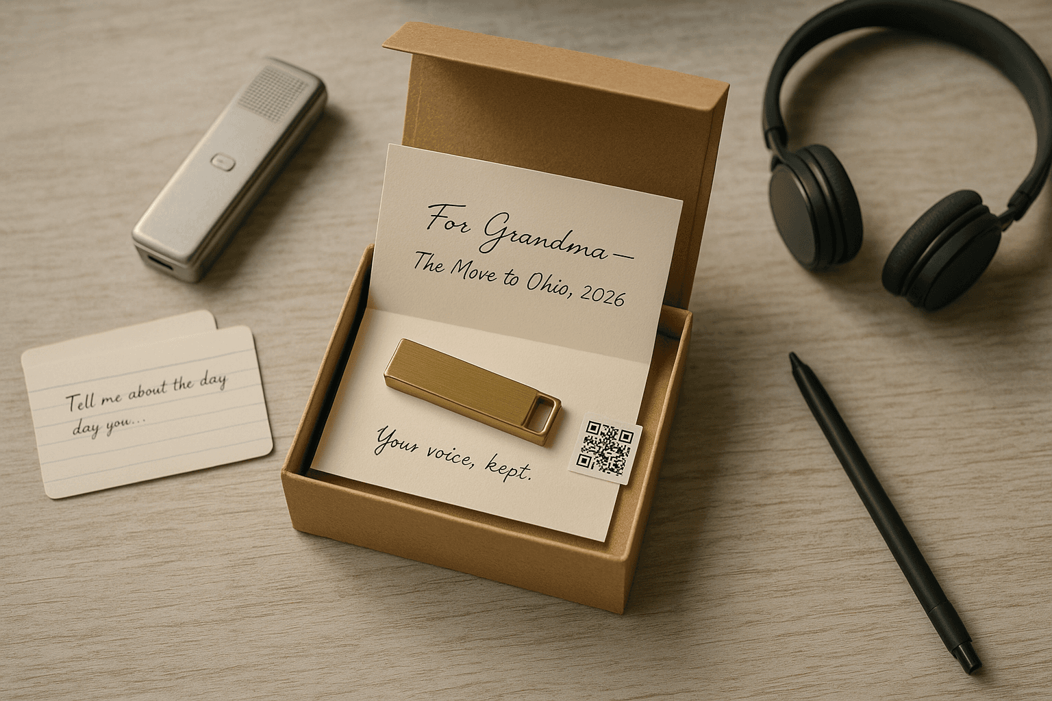 An Audio Story Keepsake for Someone Older — One Story, Their Voice