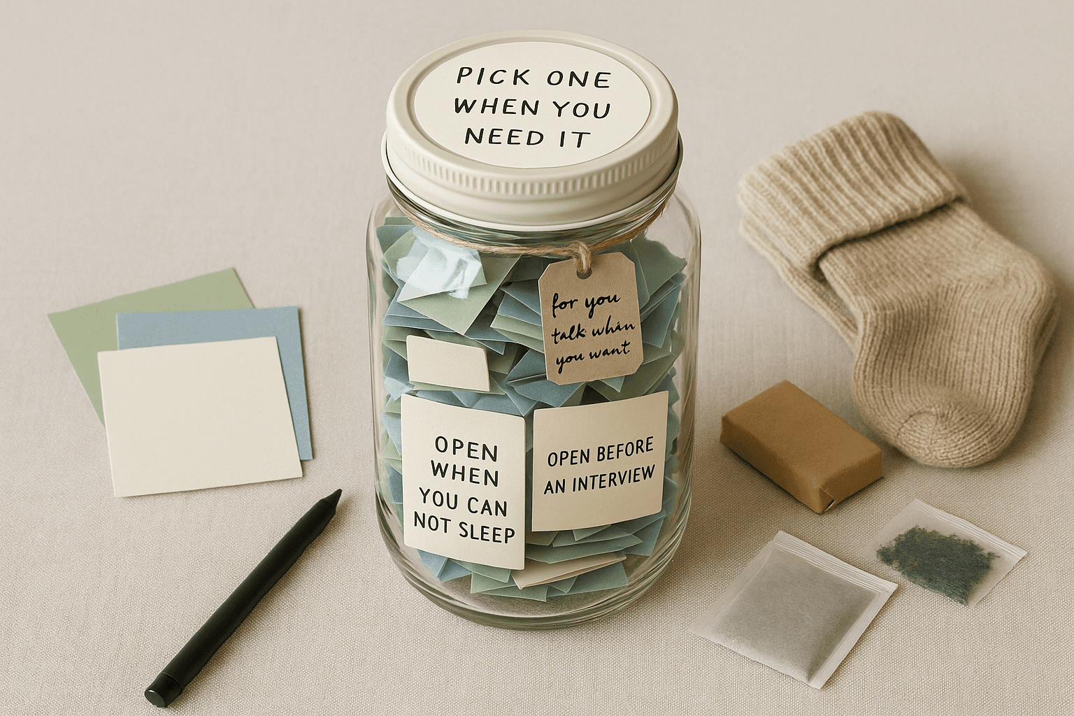 A Layoff Care Jar for Your Friend — Slips, Comfort, Open-When Notes