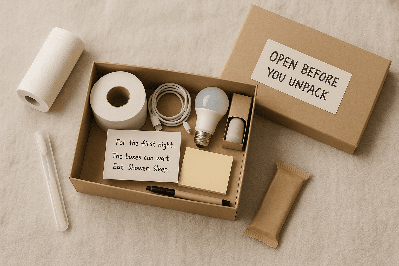 A First-Night Move-In Box — Toilet Paper and the Things You Forgot