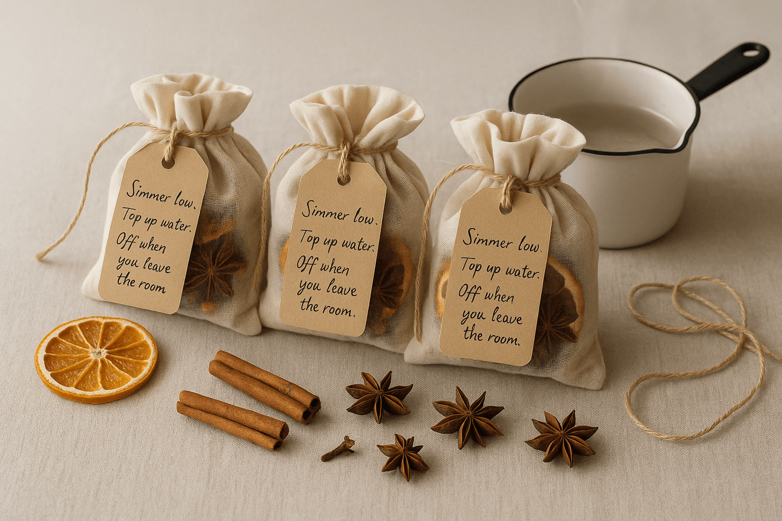 A Simmer Pot Kit — Three Bags of Cinnamon and Citrus for a Hard Time