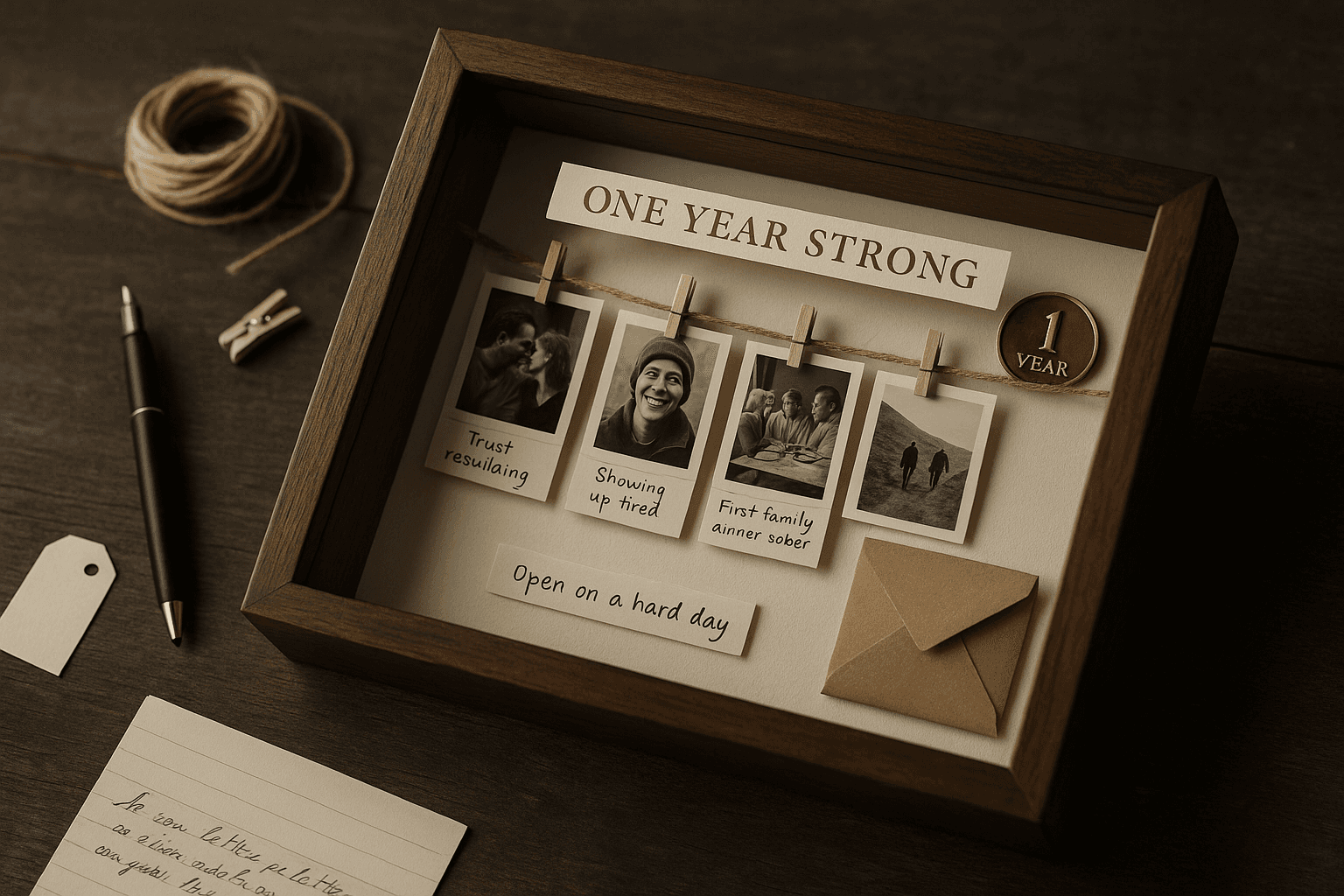 A Sobriety Milestone Shadow Box — Tokens, Timeline, and a Letter for the Year Ahead
