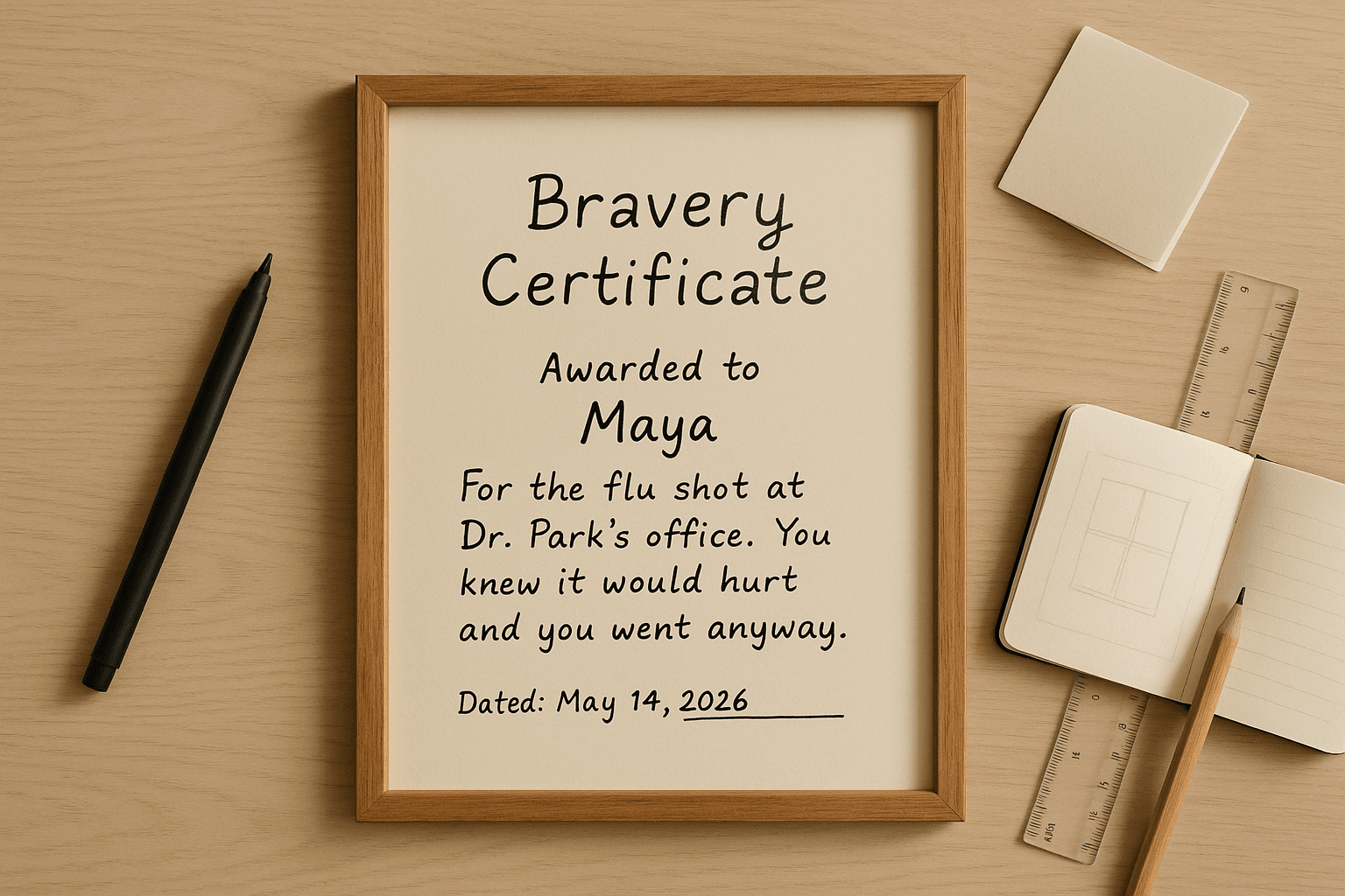 A Bravery Certificate for a Young Kid — One Brave Day, Named
