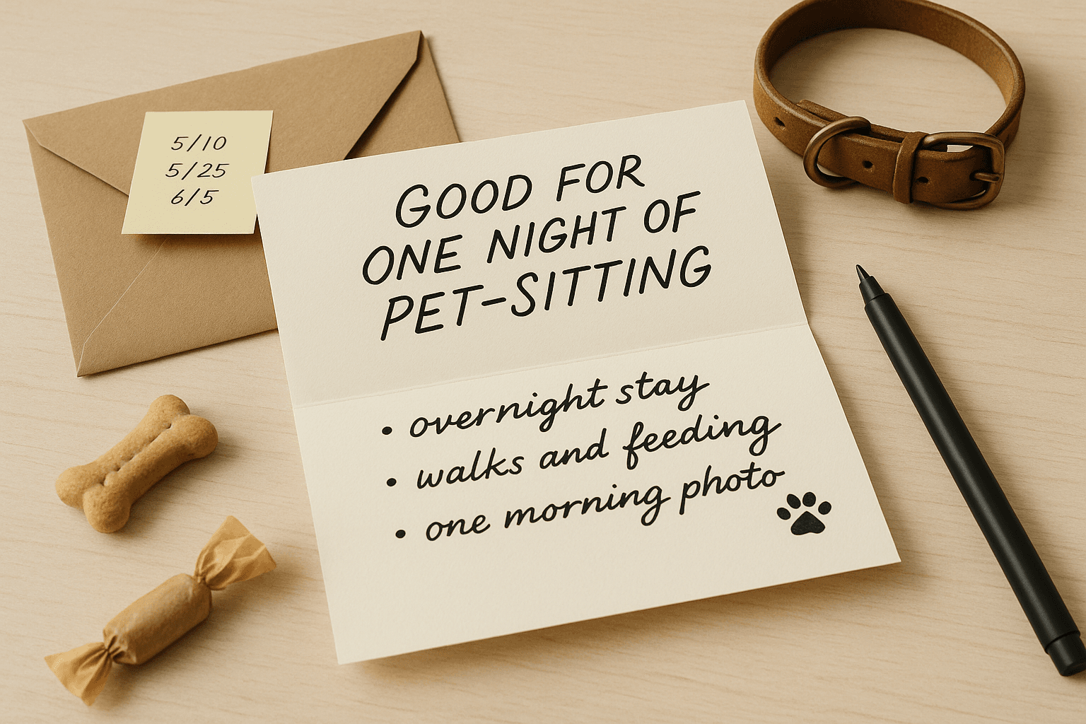 A Pet-Sitting Voucher — A Night Off for a Pet Parent