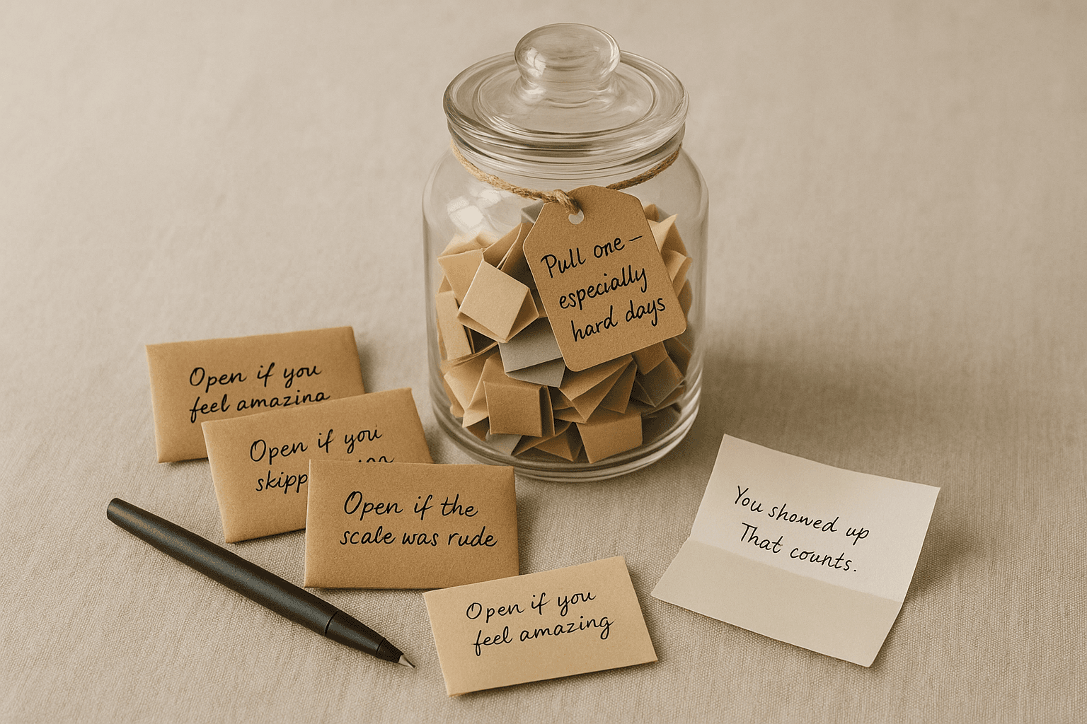 A Weight-Loss Journey Jar — Pep Talks, Proud Days, and Hard Weeks