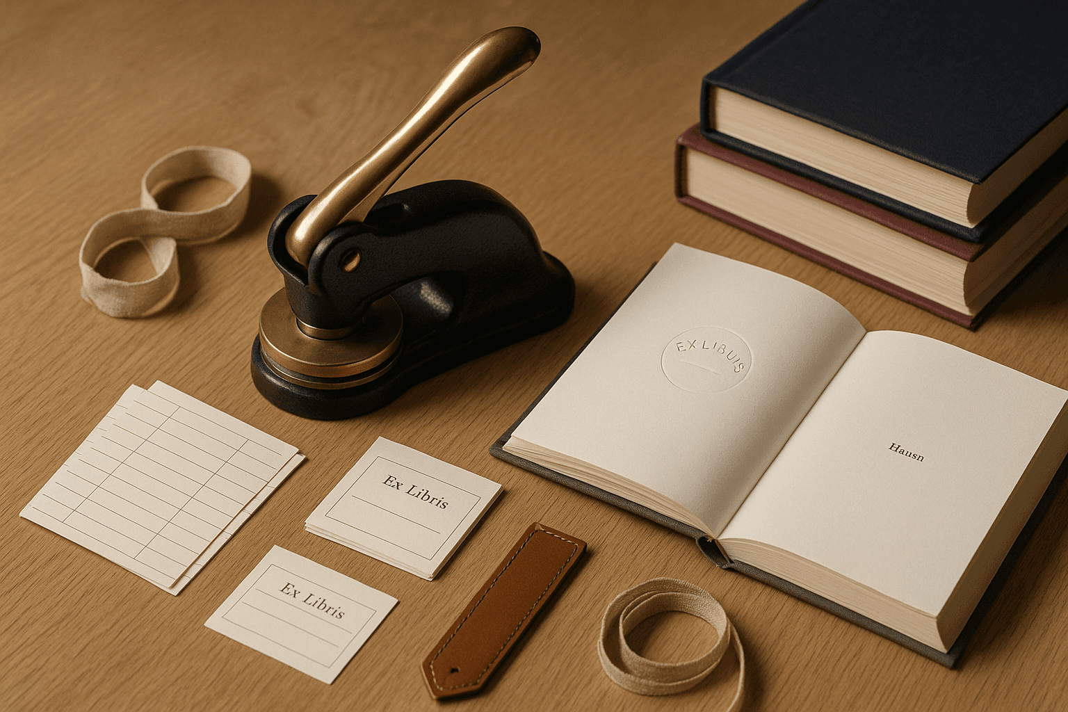 A Personal Library Kit — Embosser, Bookplates, and Ex Libris Cards