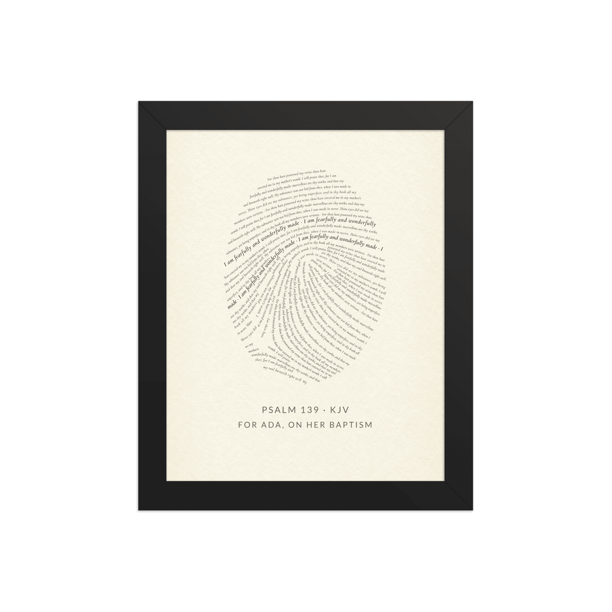 Fingerprint of Words, Personalised Framed Print