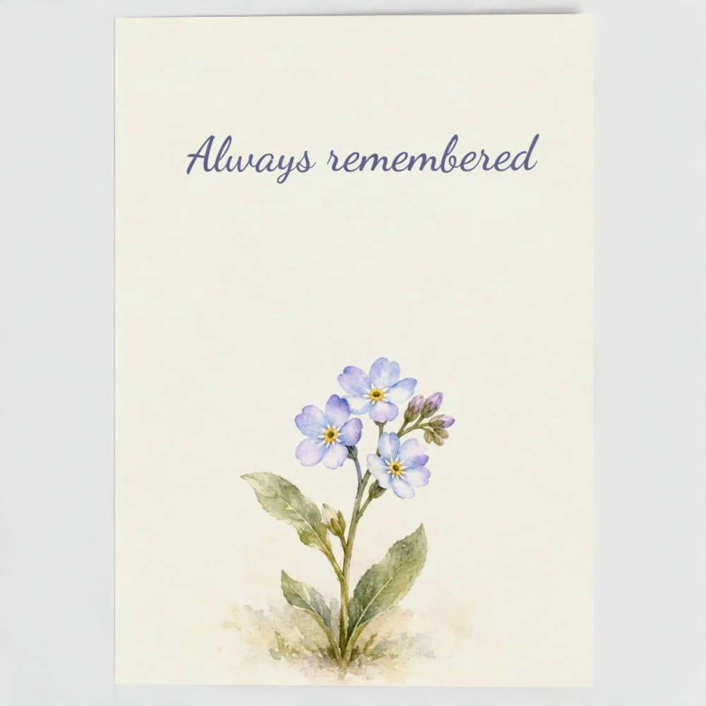Always Remembered, Personalised Card After the Loss of a Baby