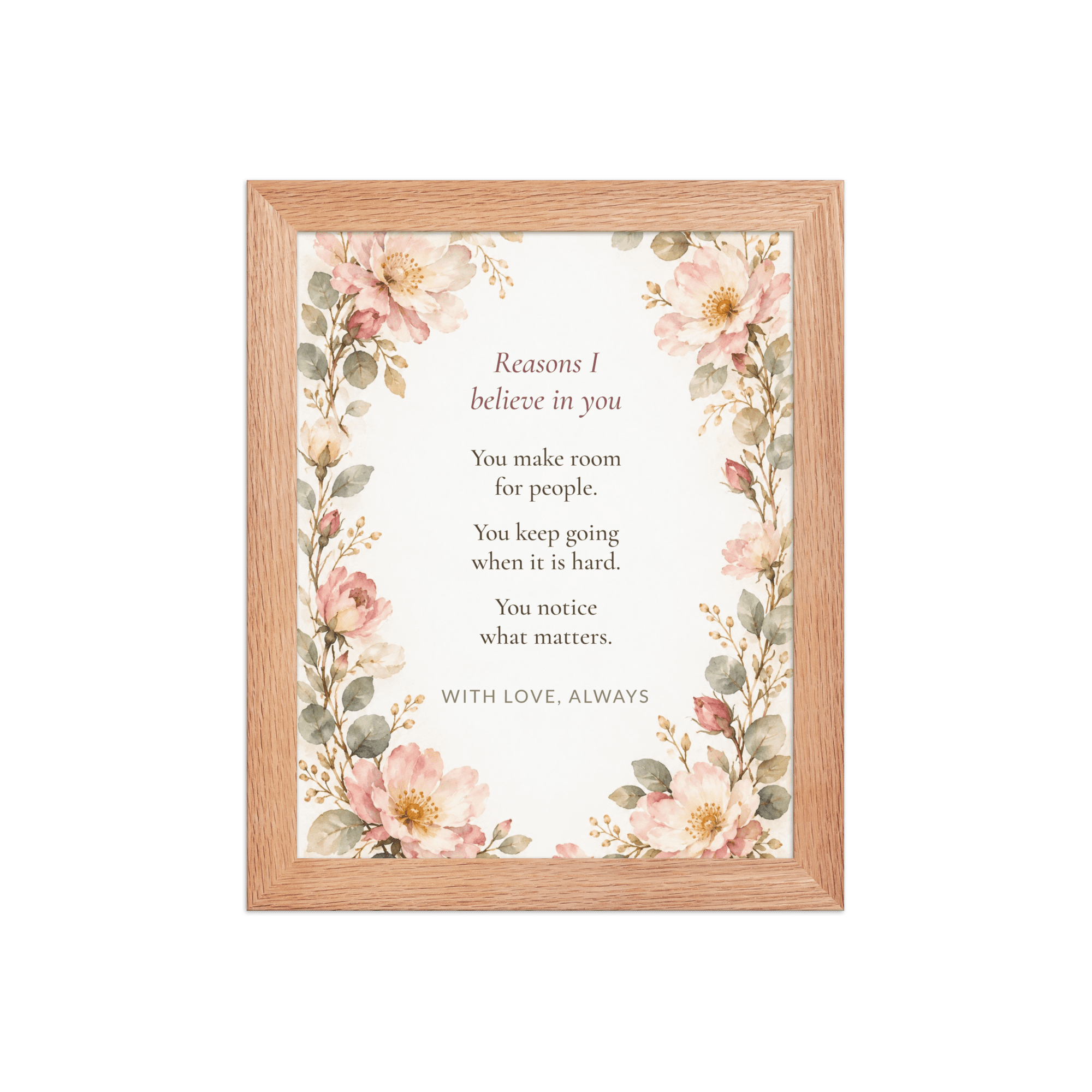 Reasons I Believe in You, Personalised Framed Print