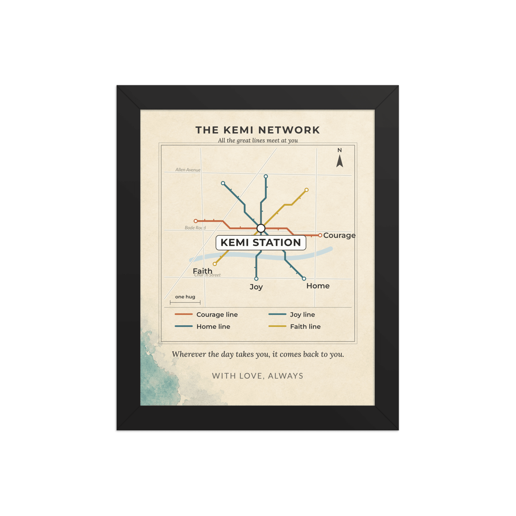 All Lines Meet at You, Personalised Metro Map Print