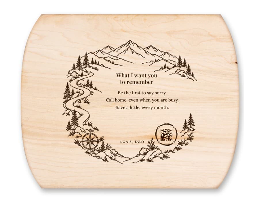 What I Want You to Remember, Personalised Engraved Maple Board